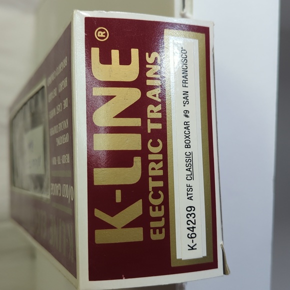 2/$15 K-Line 0/027 gauge ATSF San Francisco boxcar K-64239 train electric - Picture 4 of 6